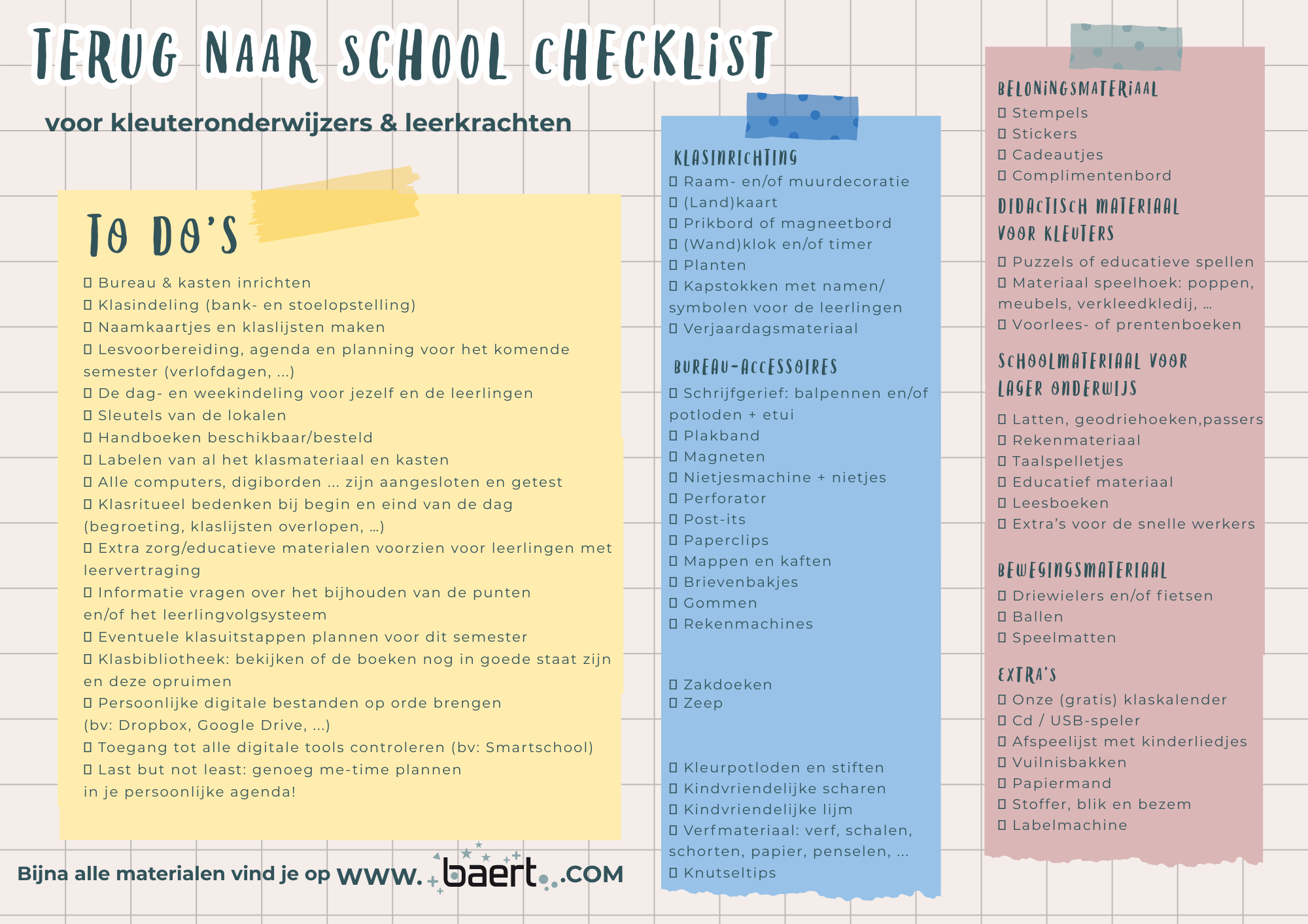 Terug naar school checklist voor leerkrachen
