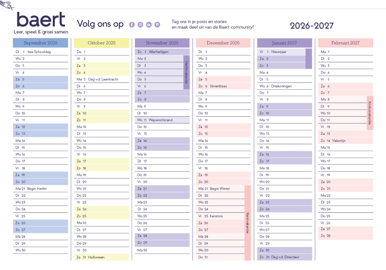 Blog Overzicht jaarkalender 2026 2027