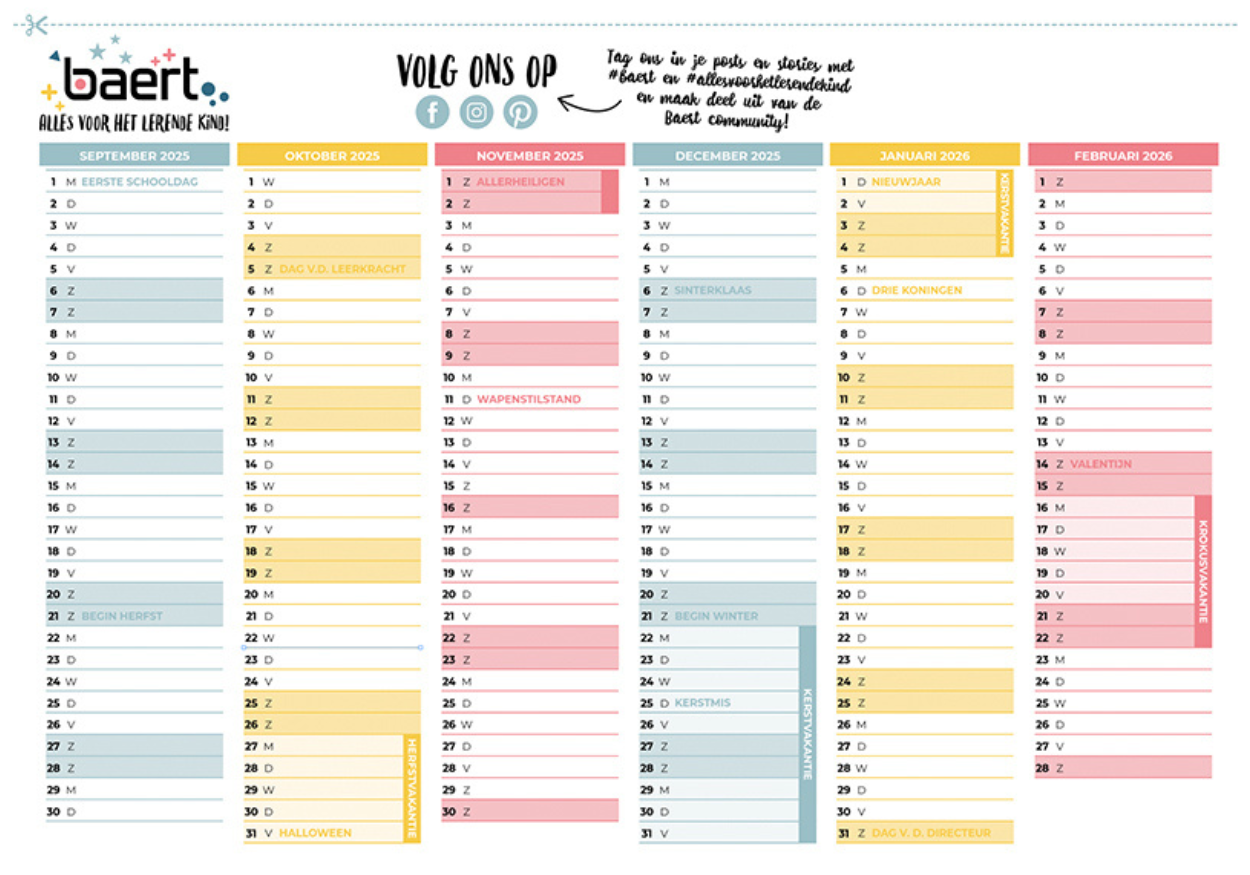 Jaarkalender 2025-2026