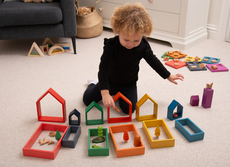 loose parts regenboog huisjes