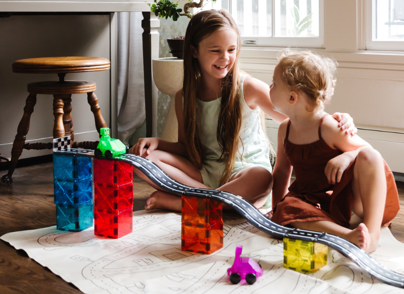 Magna tiles downhill duo